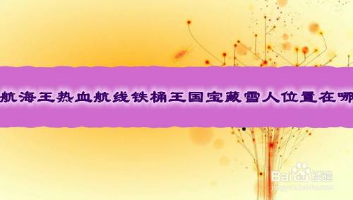 航海王热血航线铁桶王国宝藏雪人位置在哪