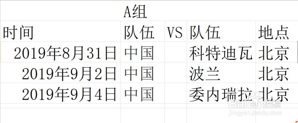 2019年男篮世界杯小组赛程时间安排表