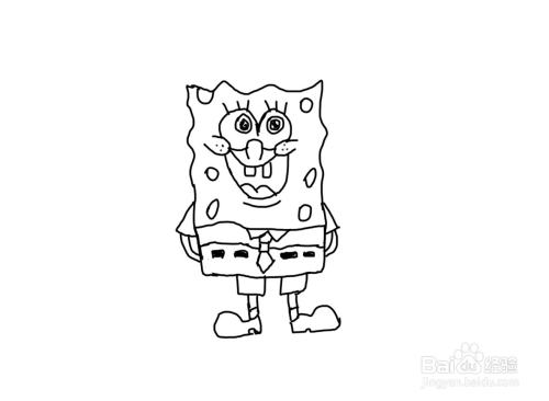 怎么画卡通动画人物海绵宝宝?