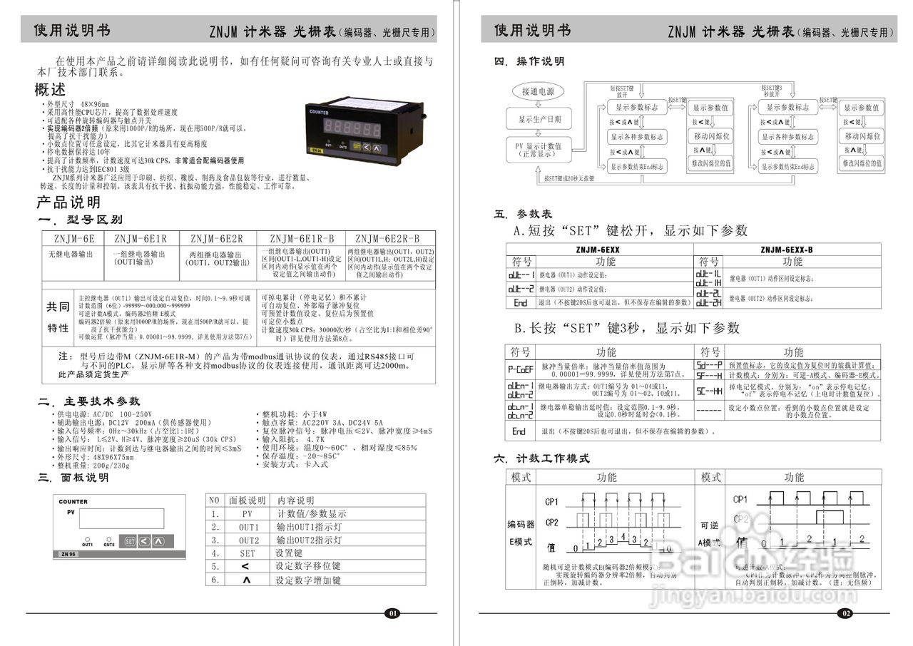 ZNJM计米器光栅表使用说明书