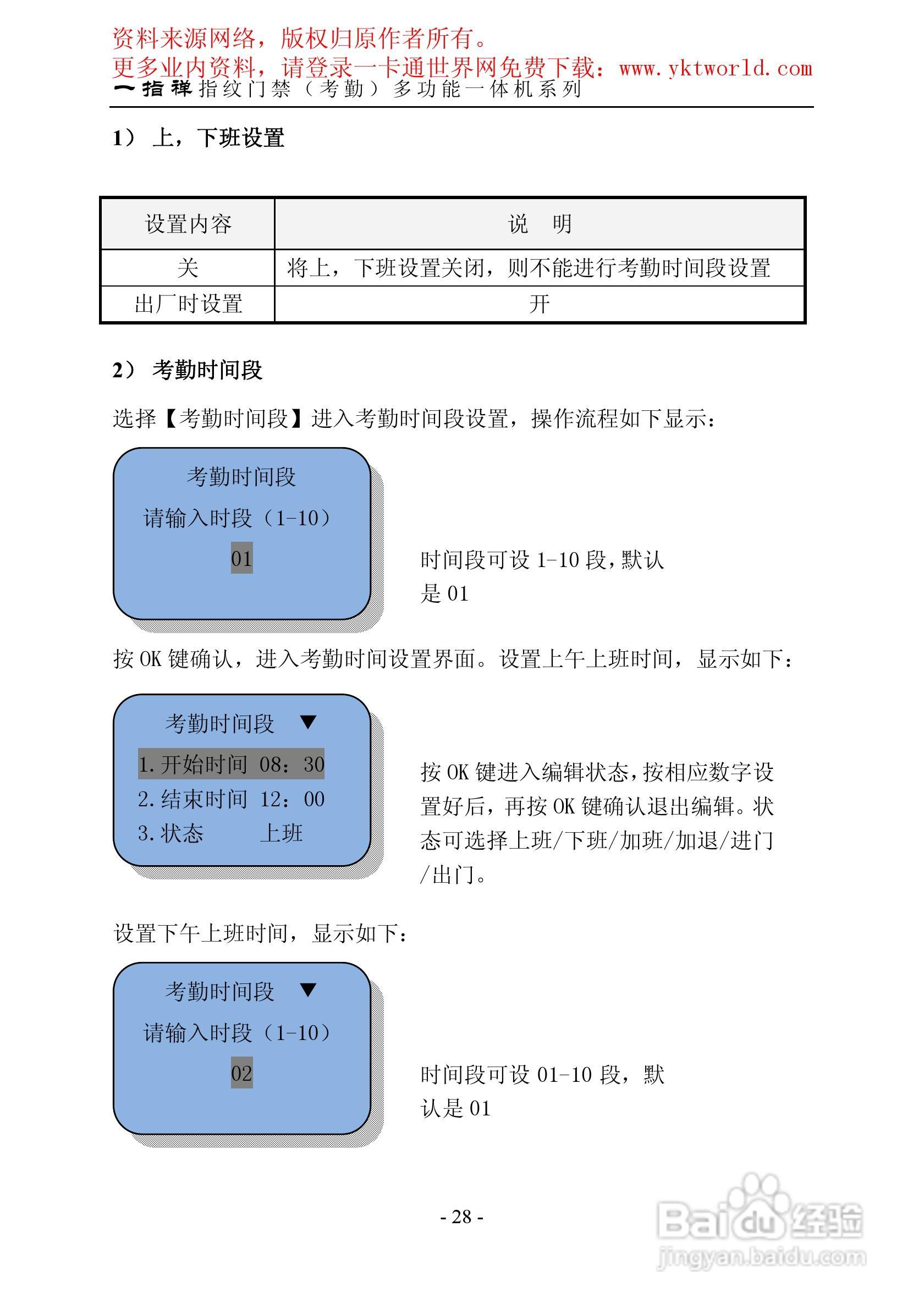 一指禅指纹门禁考勤多功能一体机系列说明书:[4]