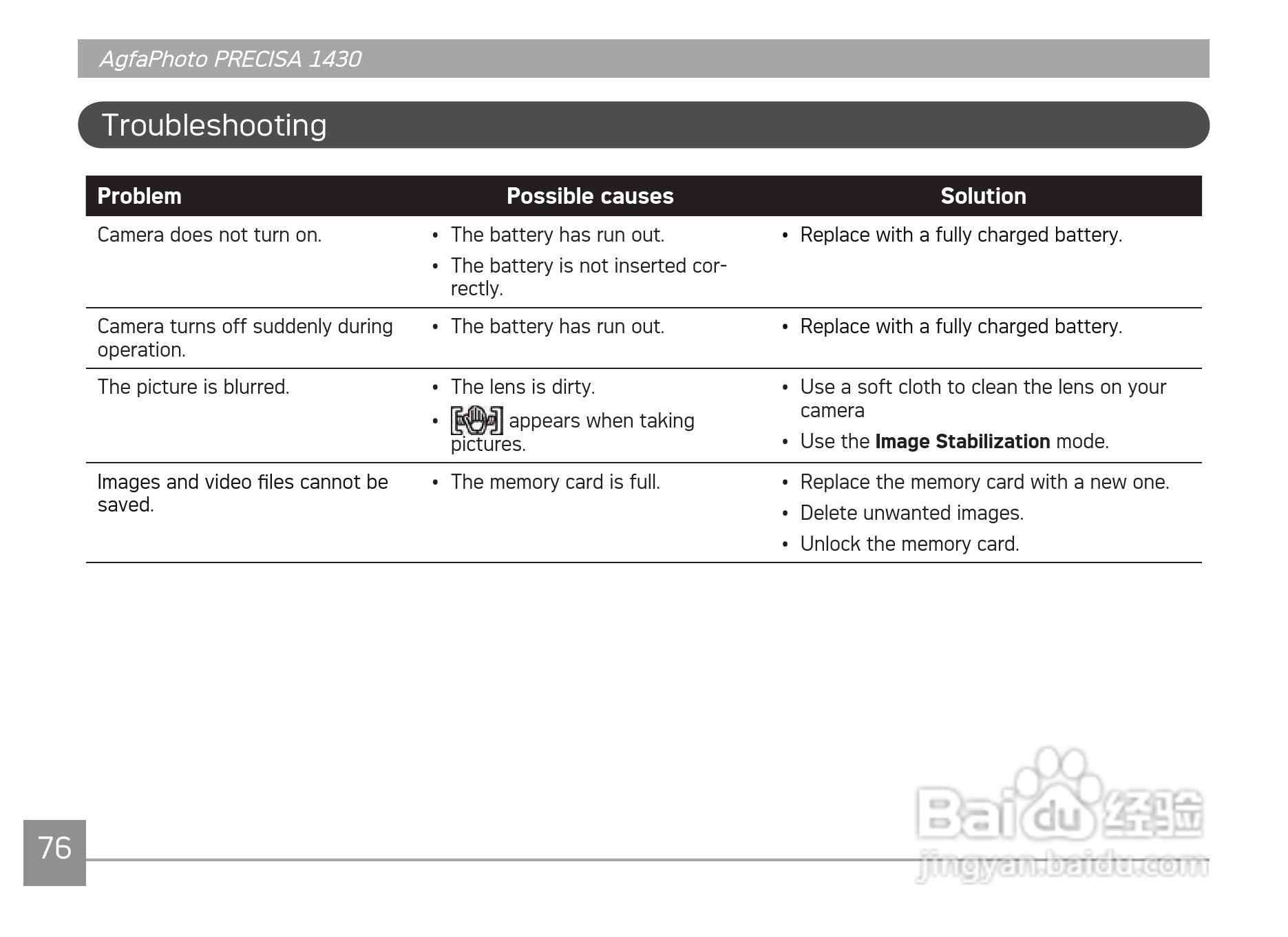 爱克发AgfaPhoto PRECISA 1430数码相机使用说明书:[8]
