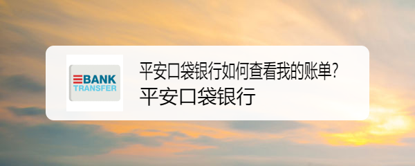 平安口袋银行如何查看我的账单