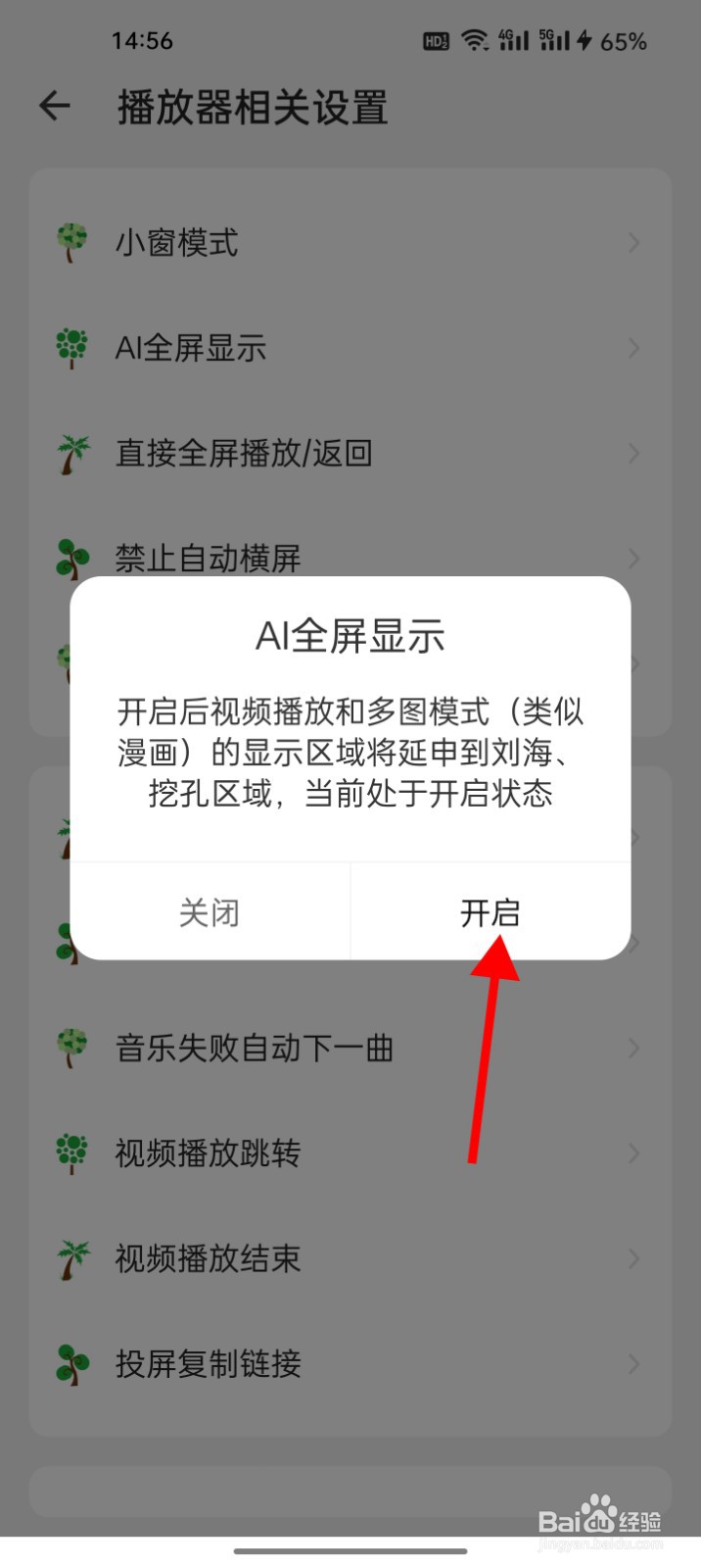 海阔视界怎么开启AI全屏显示