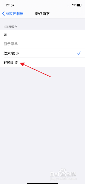 iphone11怎么开启控制缩放器轻点两下轻触朗读