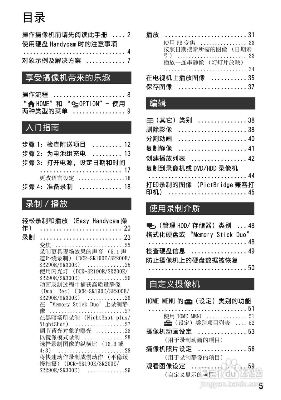 索尼DCR-SR290E数码摄像机使用说明书:[1]