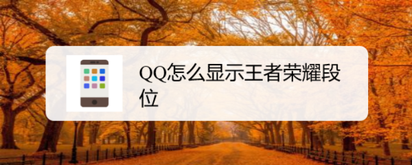 <b>QQ怎么显示王者荣耀段位</b>