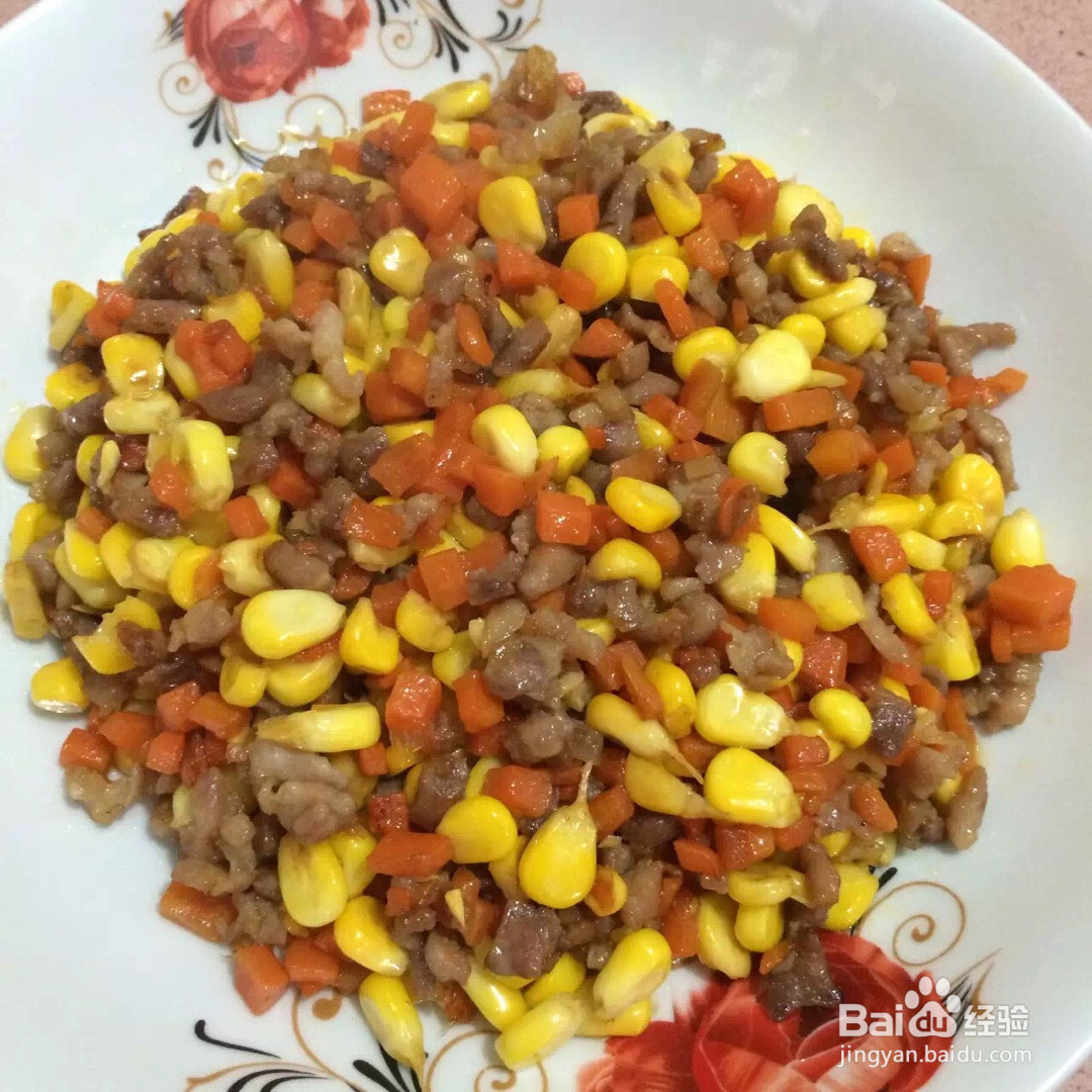 玉米红萝卜炒丁的做法
