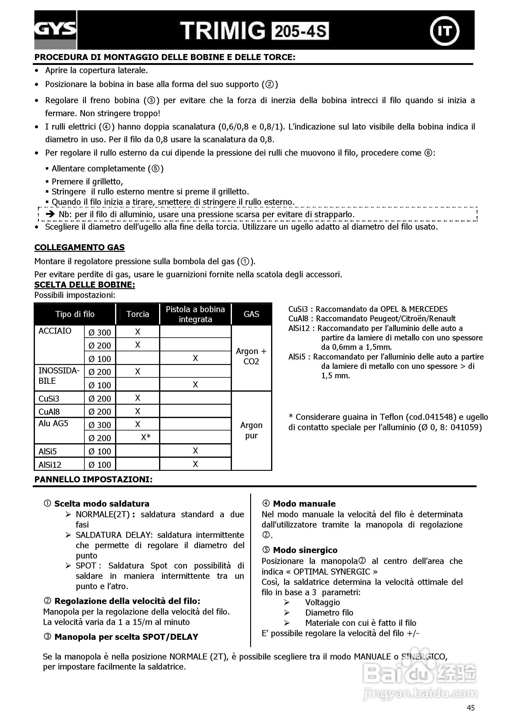GYS TRIMIG 205-4S供应气体保护焊机说明书:[5]