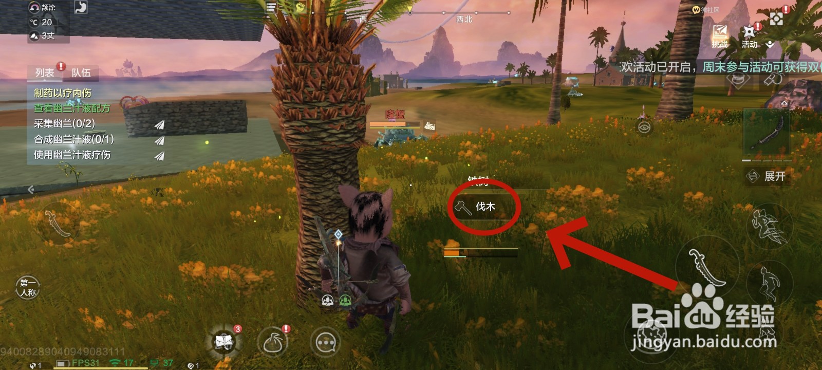 妄想山海游戏中怎么砍伐铁树的教程