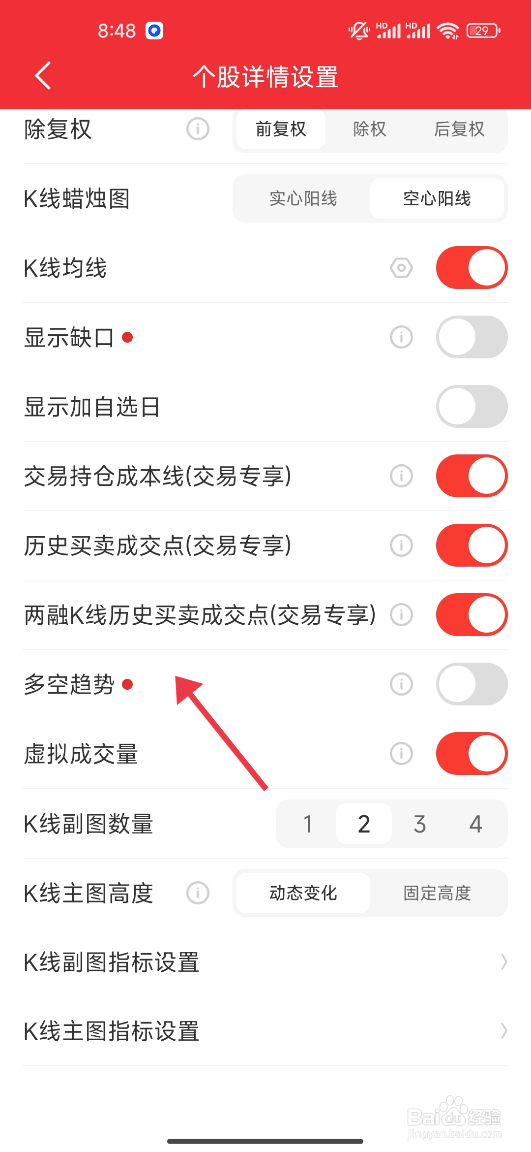 《同花顺》多空趋势怎么关闭？