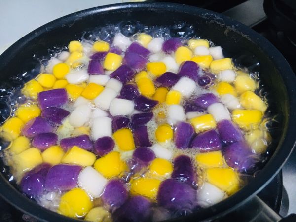 自制Q弹三色芋圆