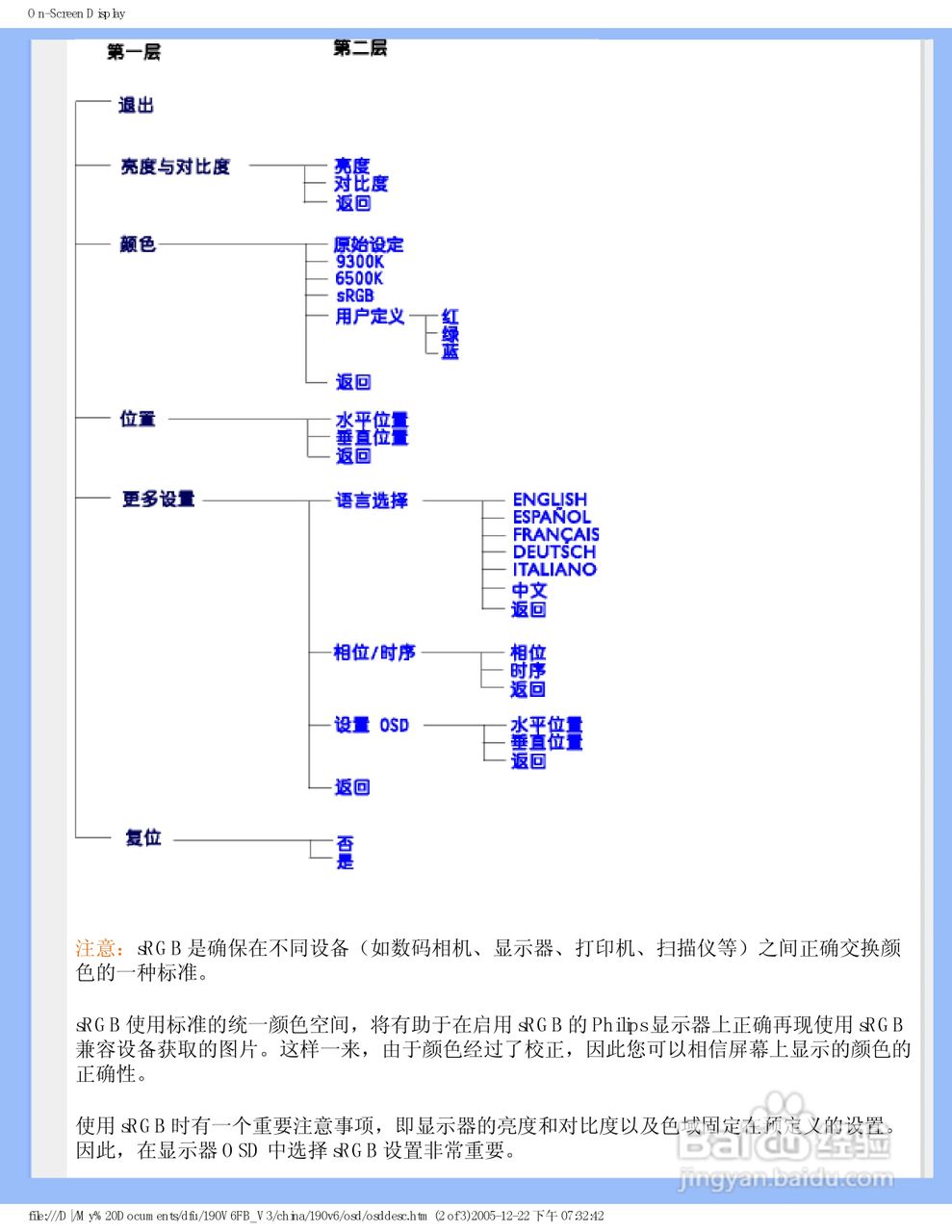 飞利浦190V6FB/93液晶显示器使用说明书:[2]