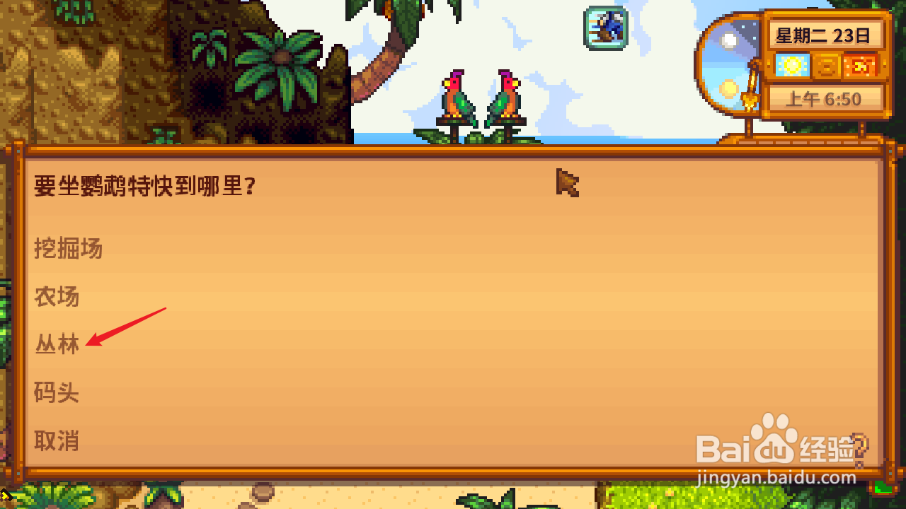 星露谷物语姜岛宝石鸟位置