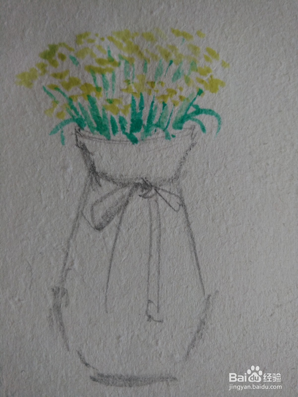 怎么画花瓶水彩绘画过程