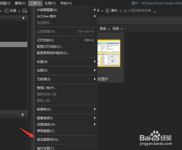 ACDSee Photo怎么设置在此文件列表中查找重复项