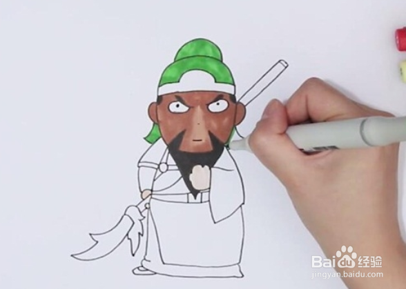 关羽的简笔画怎么画