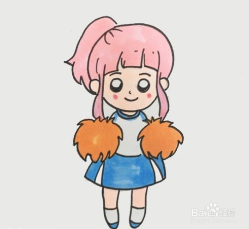 啦啦队少女怎么画