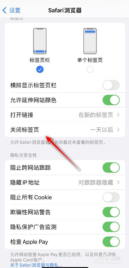 苹果safari自动删除标签页怎么办