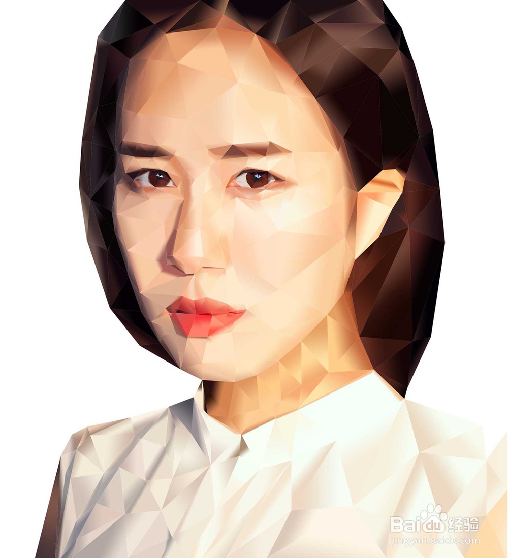 AI配合ps制作多边形几何人像的教程