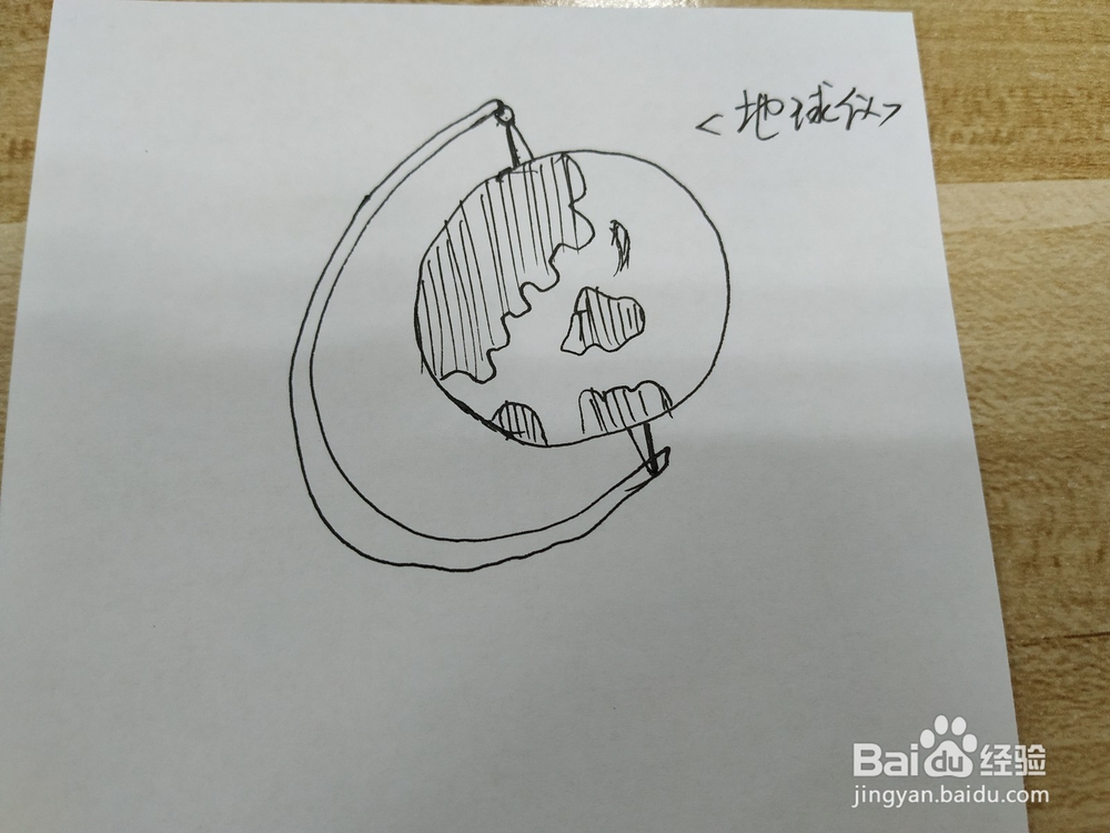 卡通地球仪简笔画怎么画？