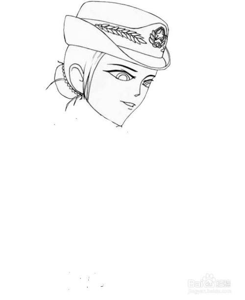 帅气女警察的画法