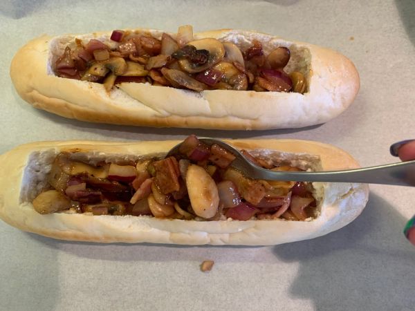 培根蘑菇法棍披萨