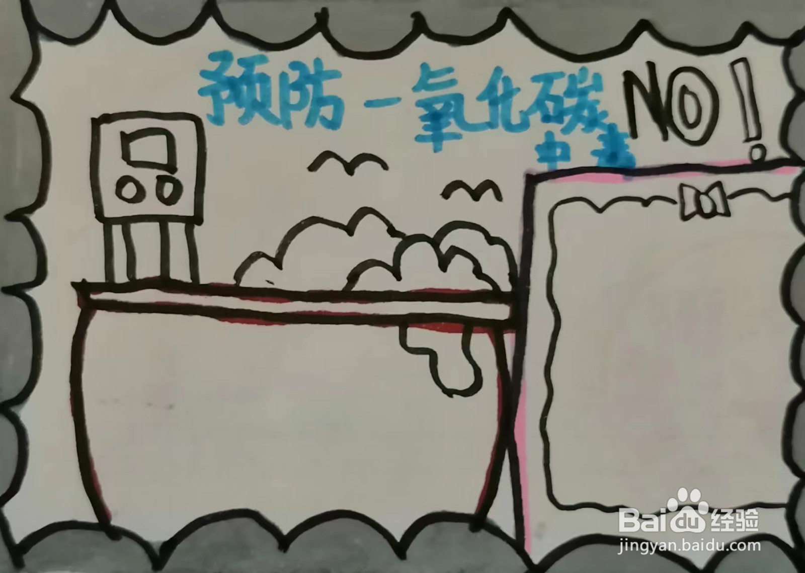如何画“预防一氧化碳中毒”的手抄报