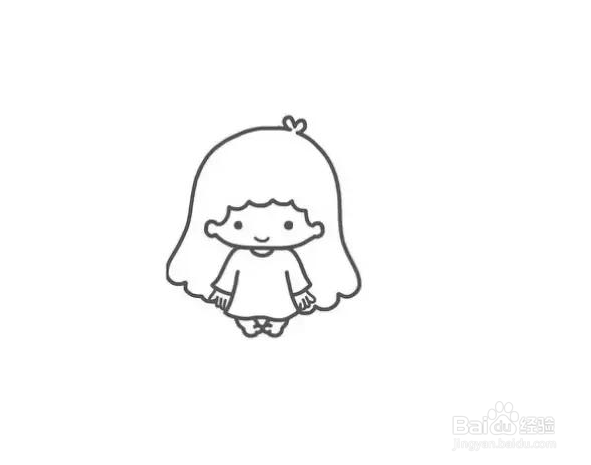 小女孩简笔画第2种画法