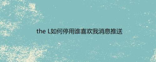 the L如何停用谁喜欢我消息推送