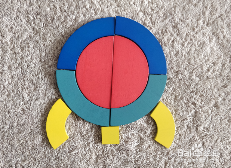 用蒙氏积木怎样拼一只水龟呢?