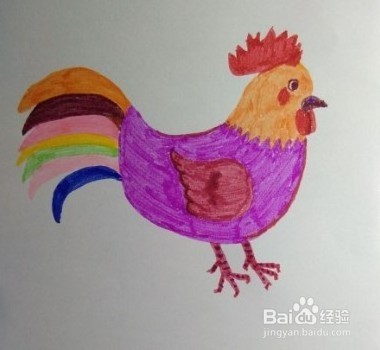 公鸡画法教程(3)亲子简笔画,公鸡怎么画?