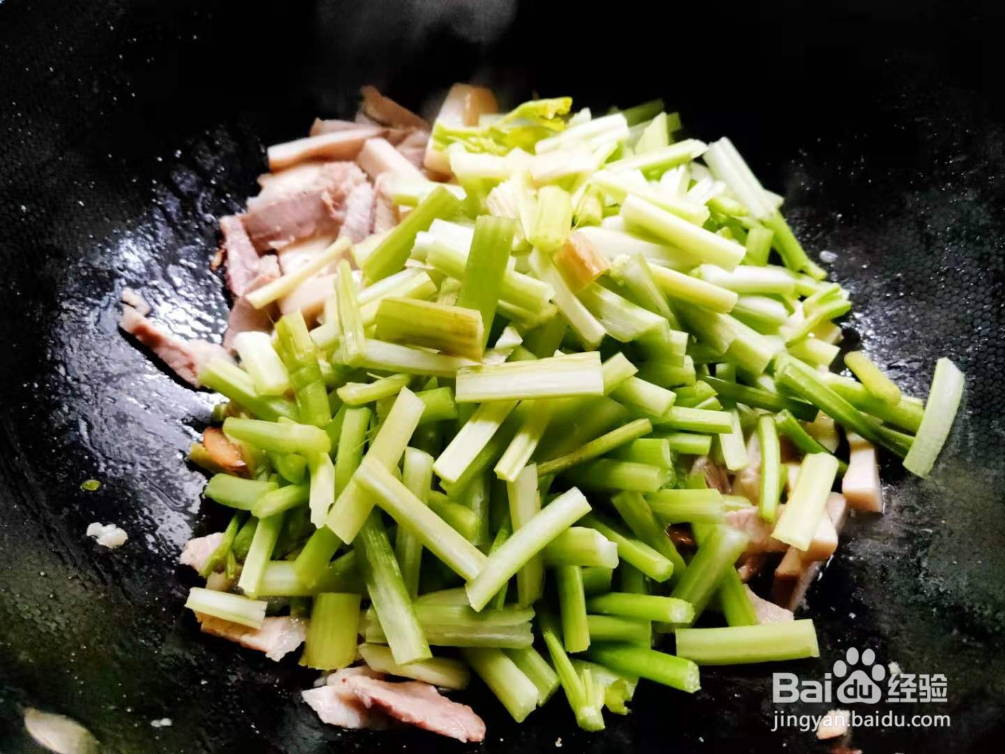 杏鲍菇芹菜腐竹炒肉片---养生菜系列