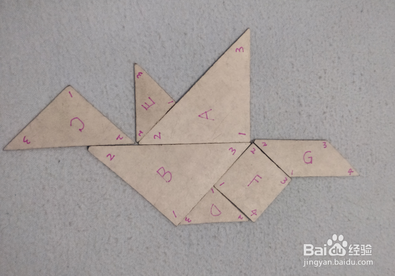 用七巧板怎样拼一只飞翔的鸟儿？