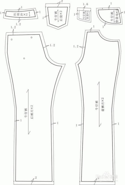 牛仔裤打版教程