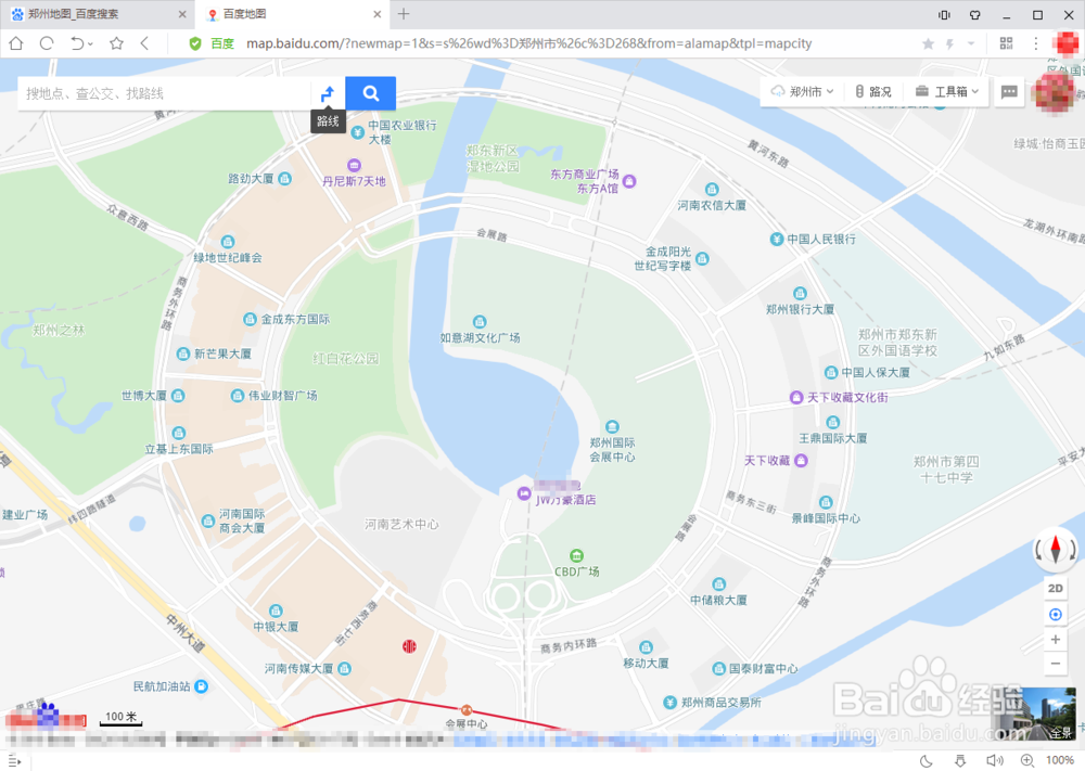 在百度地图上如何测距？怎么查看实景和平面图？