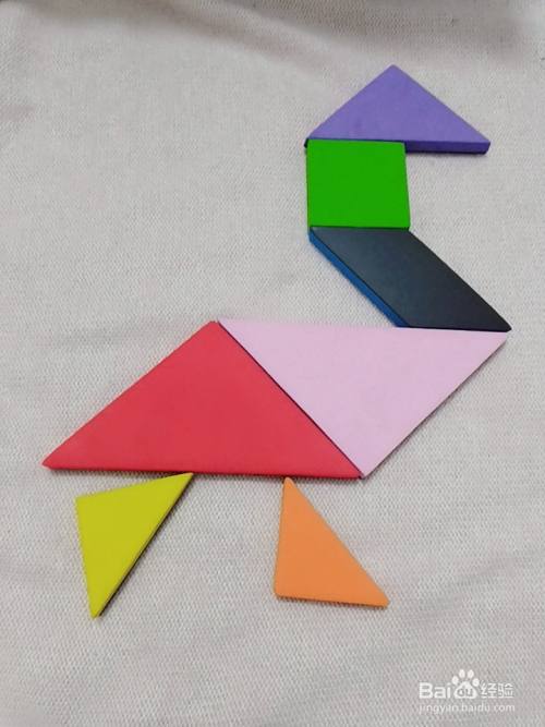 怎么样用七巧板拼一只散步的鸭子(5)