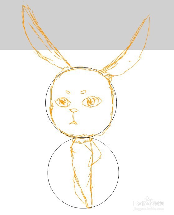 flash如何绘制一个卡通兔子人物形象