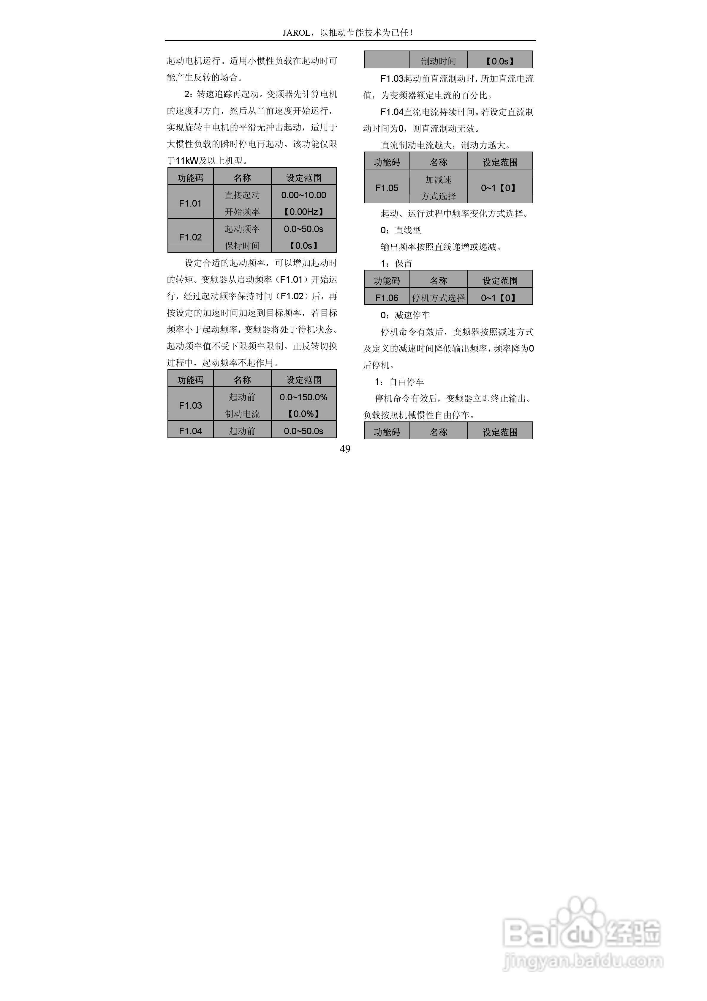 佳乐JR6000-055G/075P-4-1050变频器使用说明书:[5]