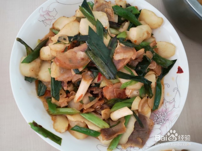 青蒜腊肉炒马蹄