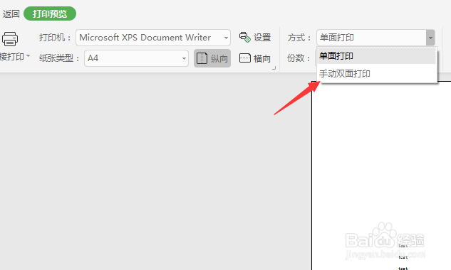 WPS打印预览怎么设置打印方式