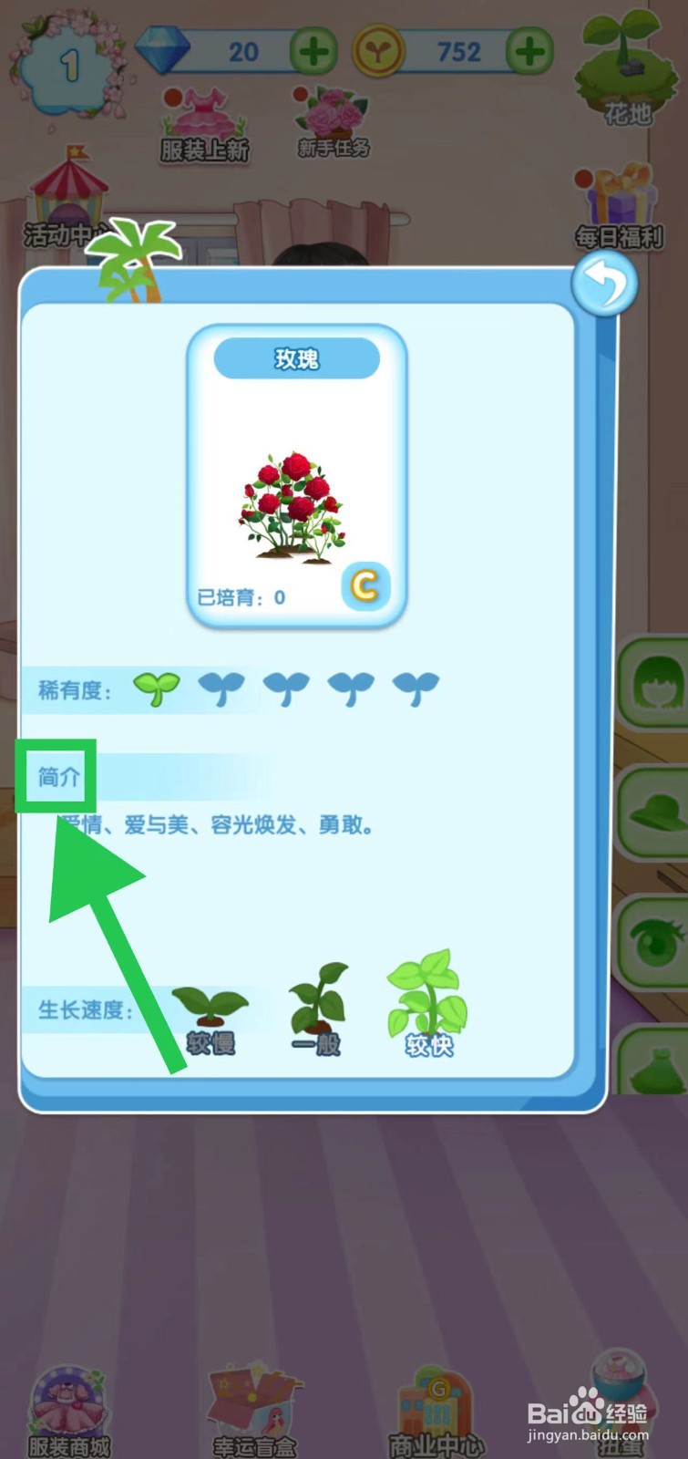花花姑娘之魔法花园怎么查看玫瑰的简介
