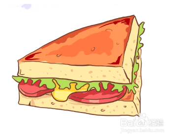 简笔画三明治怎么画