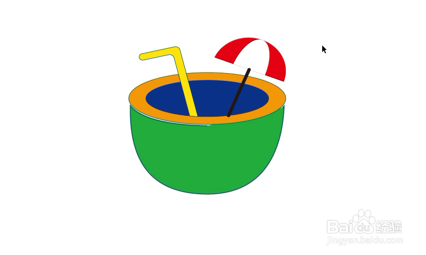 怎样在illustrator中绘制椰汁小图标