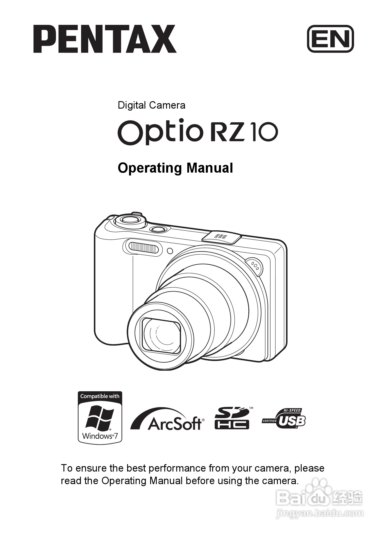宾得Optio RZ10数码相机使用说明书:[1]