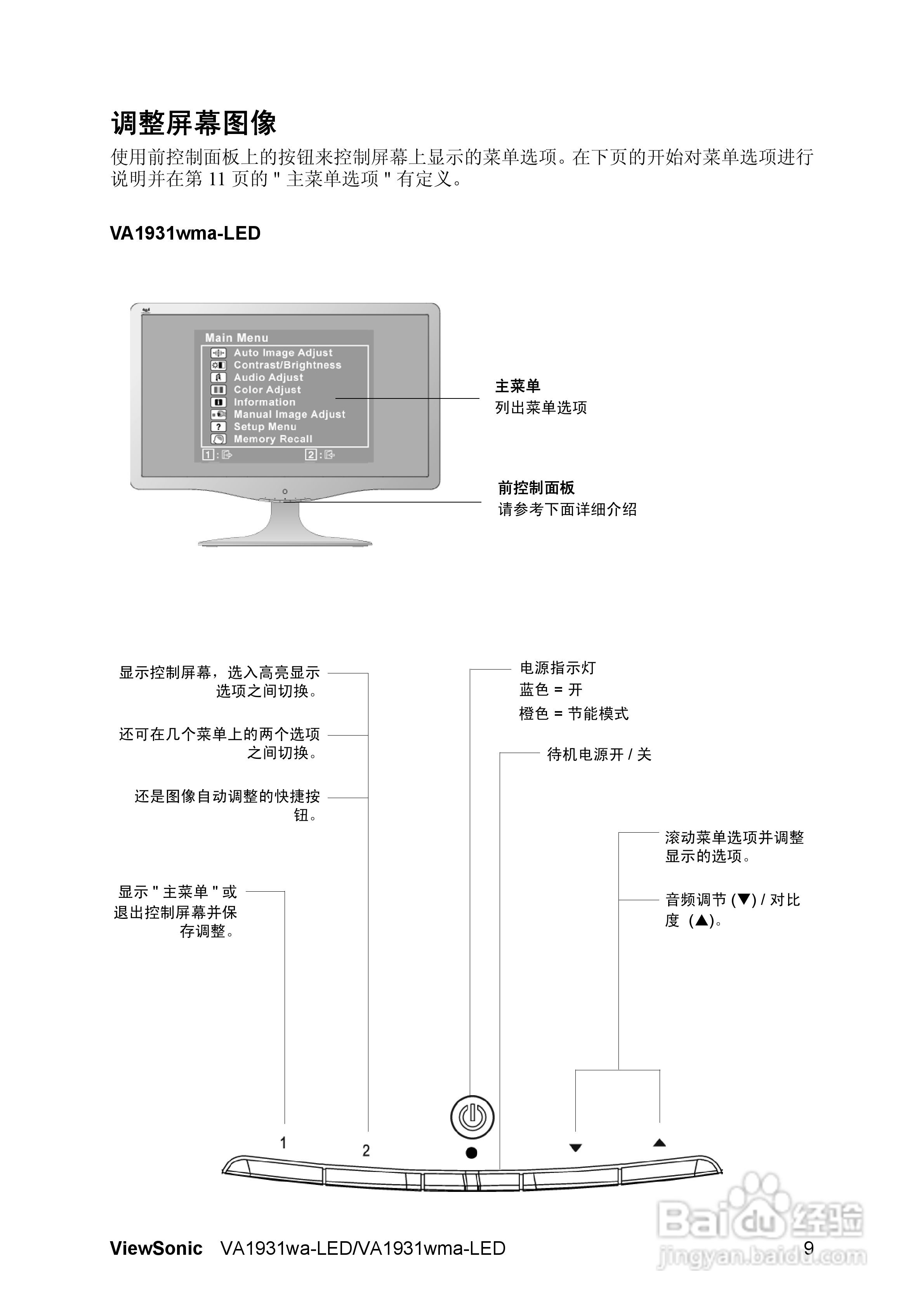 ViewSonic优派VA1931wma-LED显示器说明书:[2]