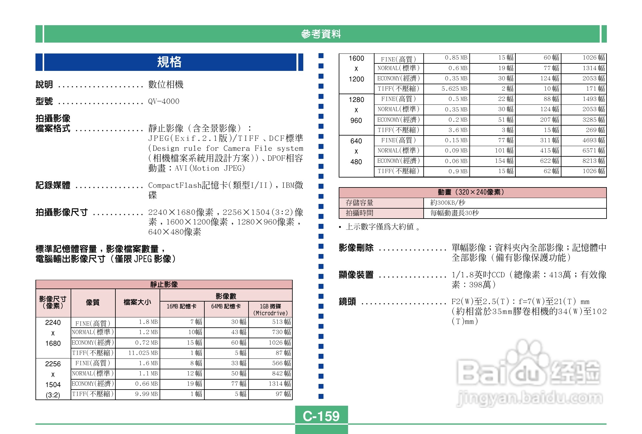 卡西欧QV-4000码相机使用说明书:[16]
