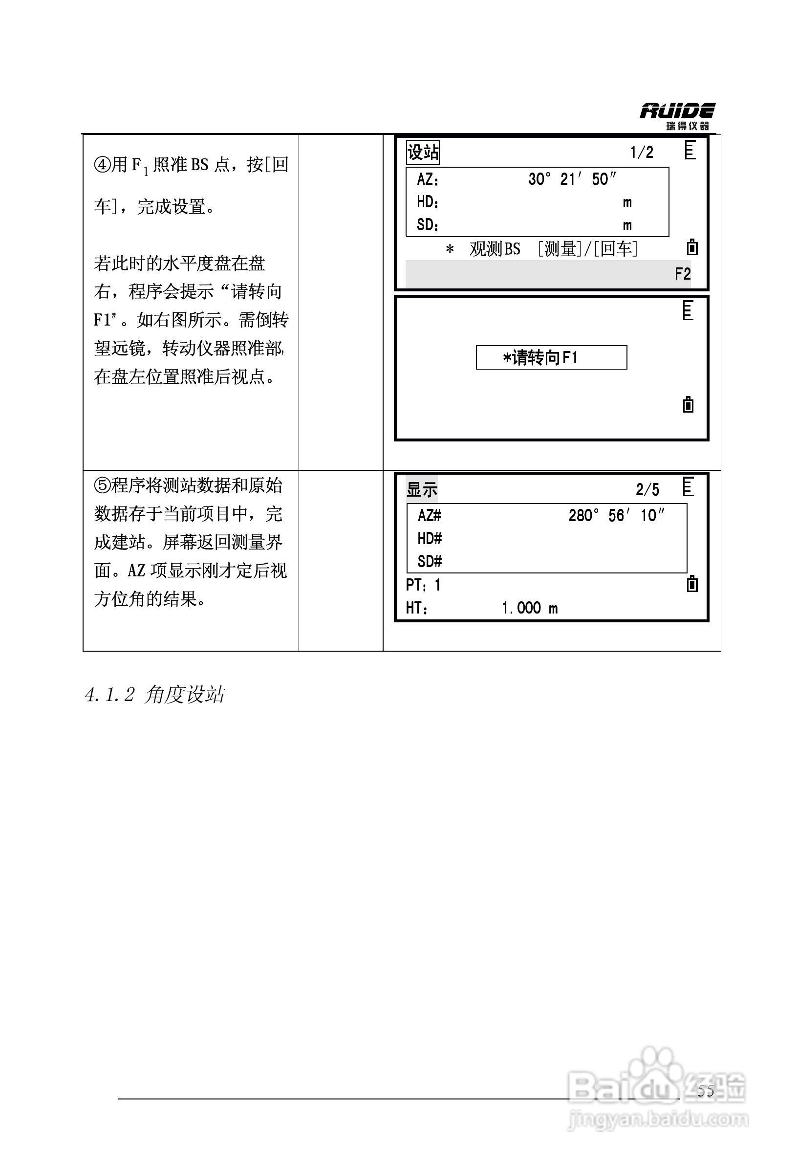 瑞得RTS-862/5R全站仪说明书:[6]