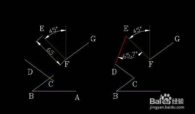 CAD中直线，旋转等命令集合的图形