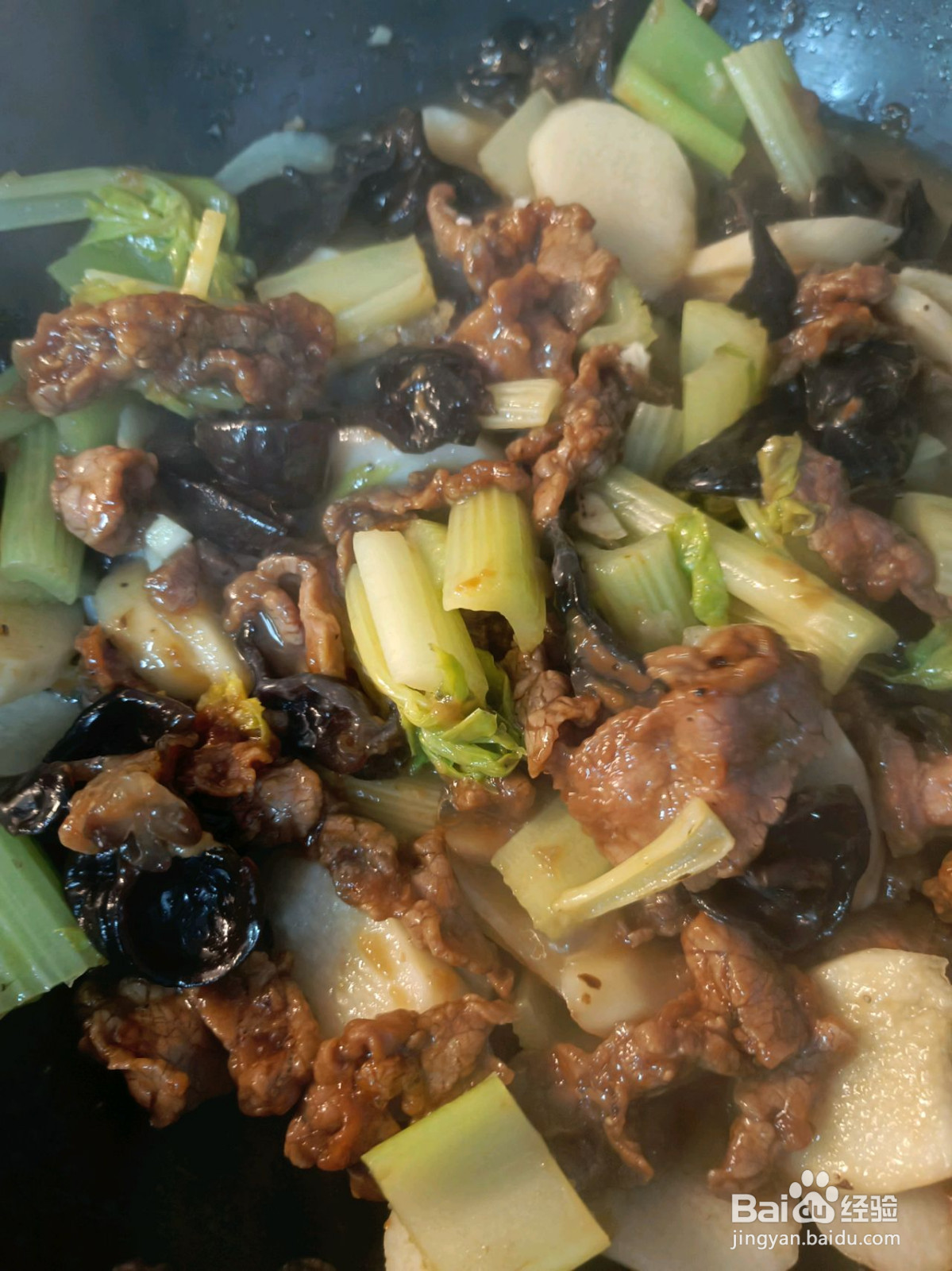 西芹滑牛的做法